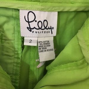 Lilly Pulitzer white tag lime green capris size 2